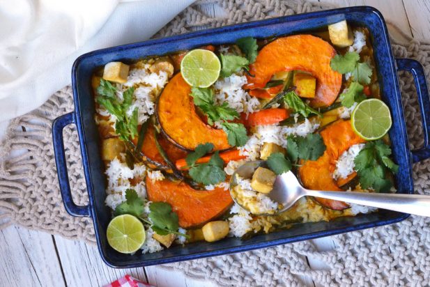 Vegetarian Thai Curry Tray Bake