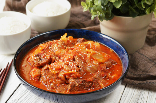 Slow Cook Kimchi Beef Stew