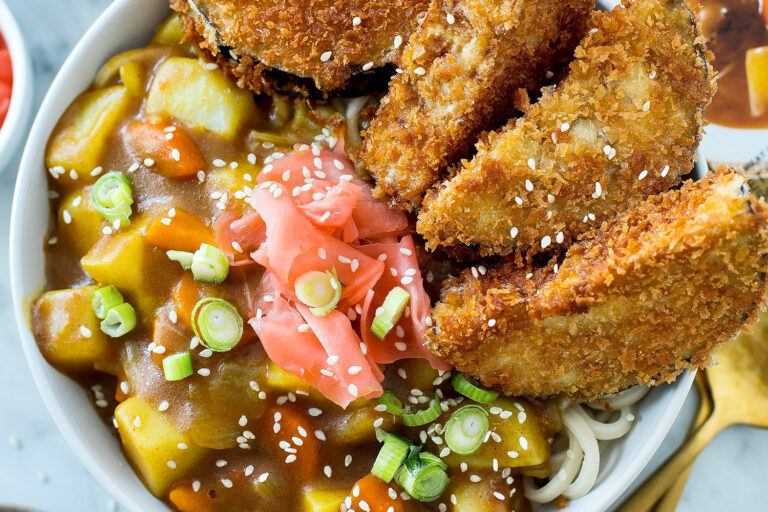 Vegetarian Eggplant Katsu Curry with Udon Asian Inspirations