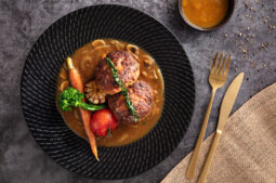 Beef and Pork Hamburg Steak with Creamy Curry Sauce