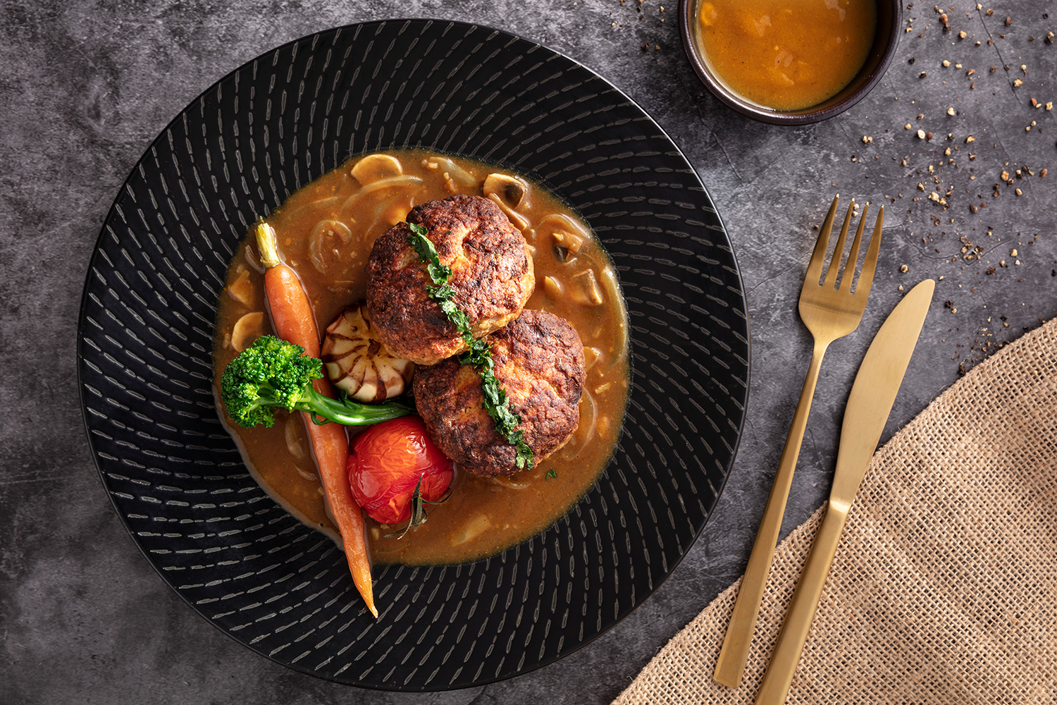 Beef and Pork Hamburg Steak with Creamy Curry Sauce | Asian Inspirations