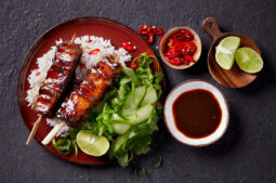 Indonesian Inspired Caramelised Pork Belly Skewers