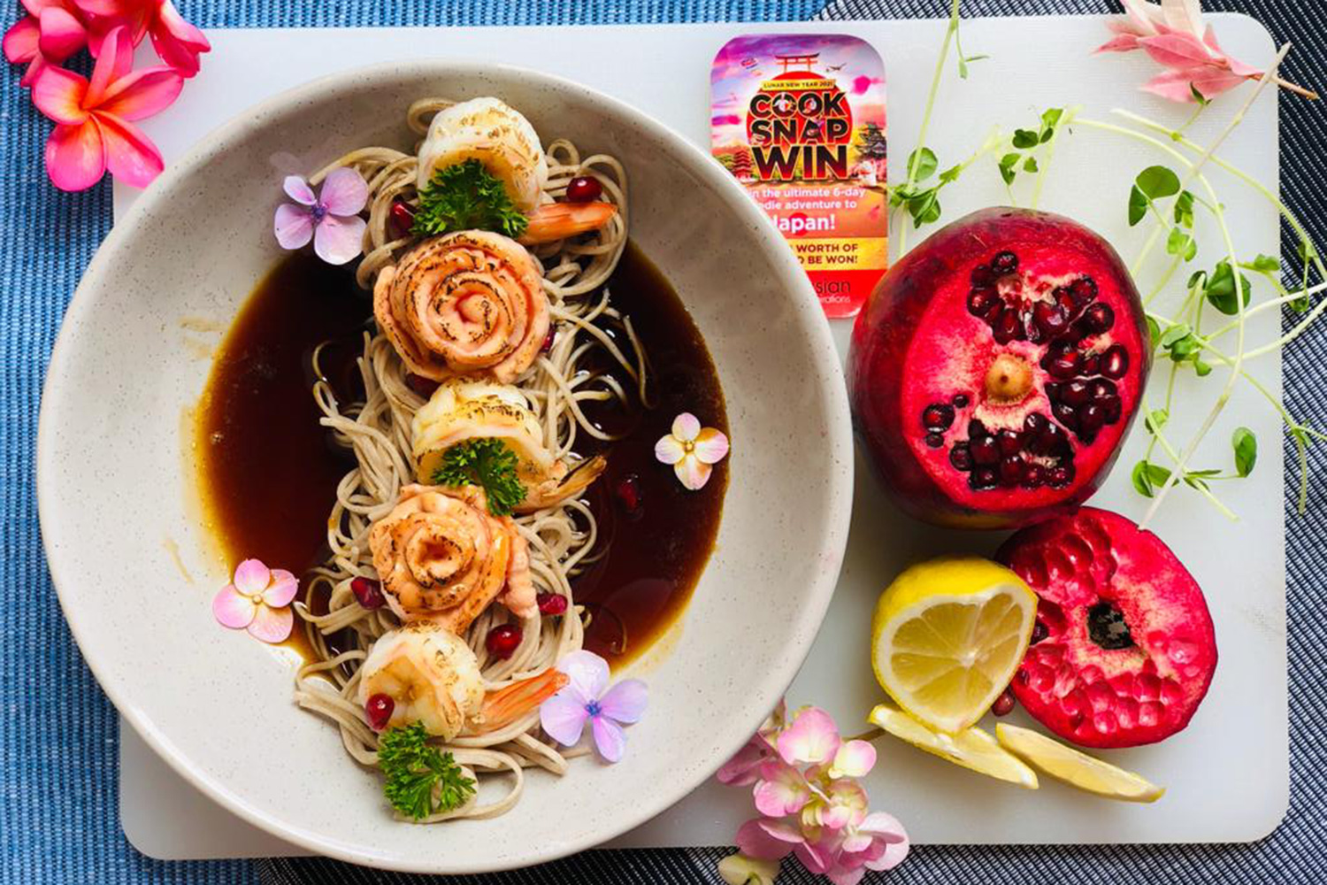 Teriyaki Soba with Grilled Salmon and Prawn | Asian Inspirations
