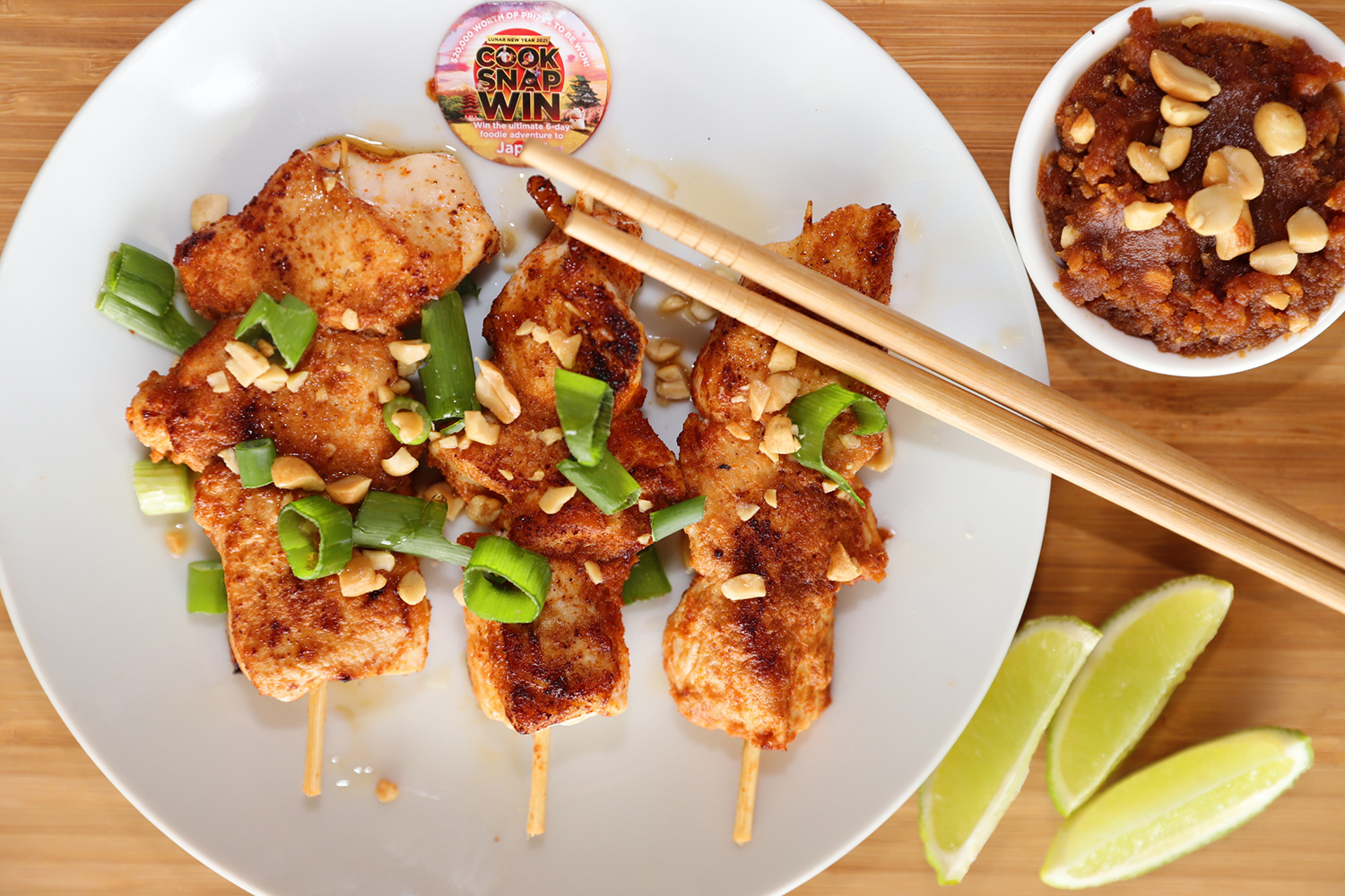 Chicken Skewers with Peanut Dipping Sauce Asian Inspirations