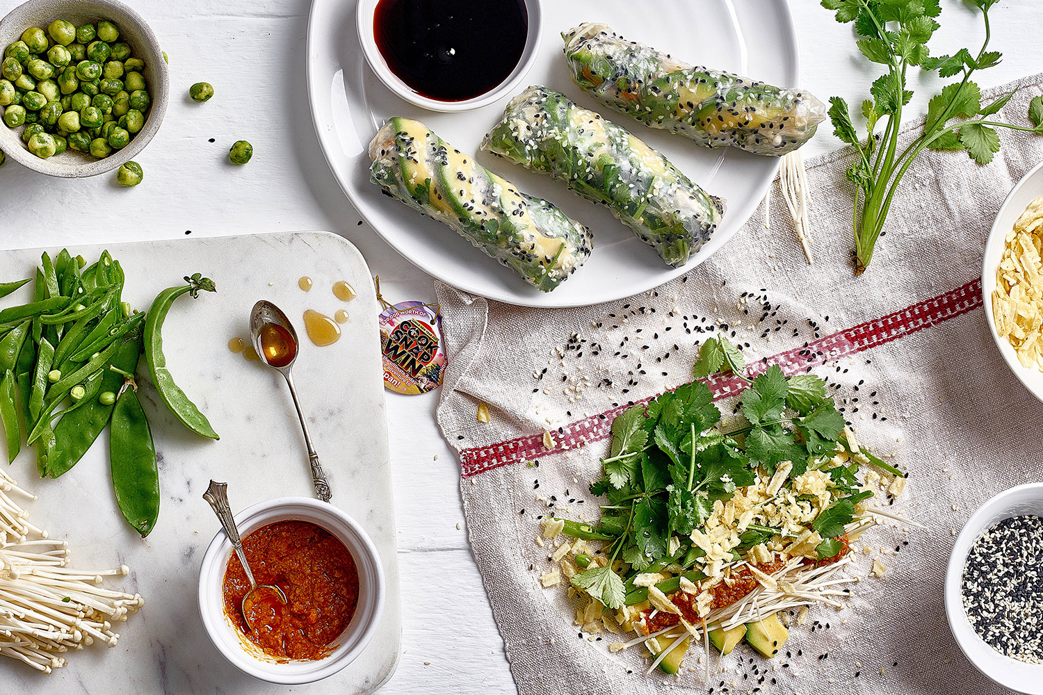 Crunchy Crisp Cold Rolls with Avocado and Satay Sauce Asian Inspirations