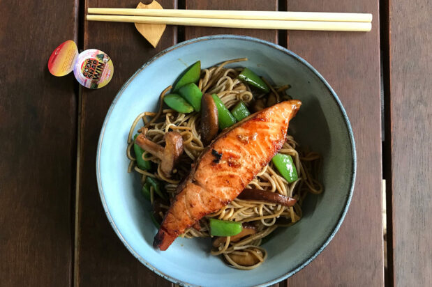 Miso Salmon with Soba
