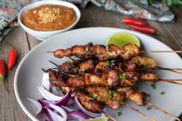 Indonesian Chicken Sate with Peanut Sauce