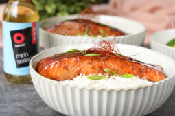 Mirin Glazed Salmon on Steamed Rice