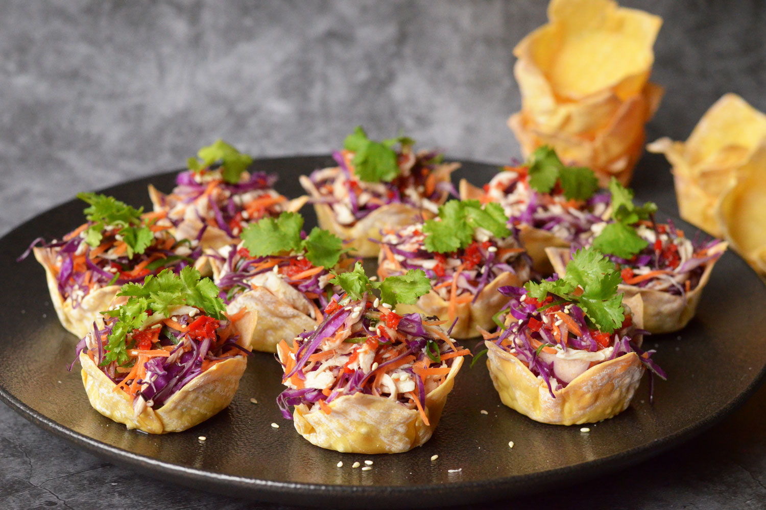 Thai Salad Wonton Cups  For the Love of Cooking