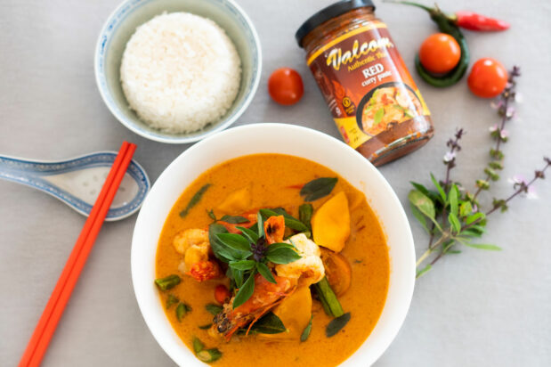 Thai Red Curry Prawns With Pumpkin