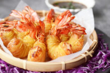 Noodle Wrapped Prawns with Dipping Sauce