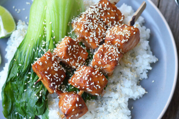 Asian Grilled Salmon Skewers