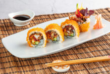 Inside Out Softshell Crab Sushi Roll