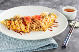 Omu Soba with Tonkatsu Sauce