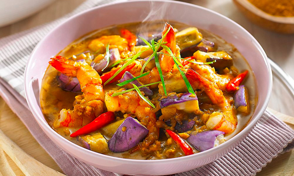 Sweet and Spicy Shrimp Eggplant Curry using Curry Powder
