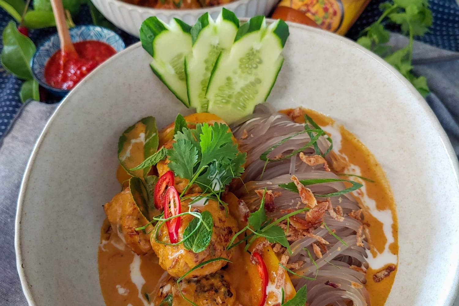 Thai Spiced Chicken Meatballs in Yellow Curry | Asian Inspirations