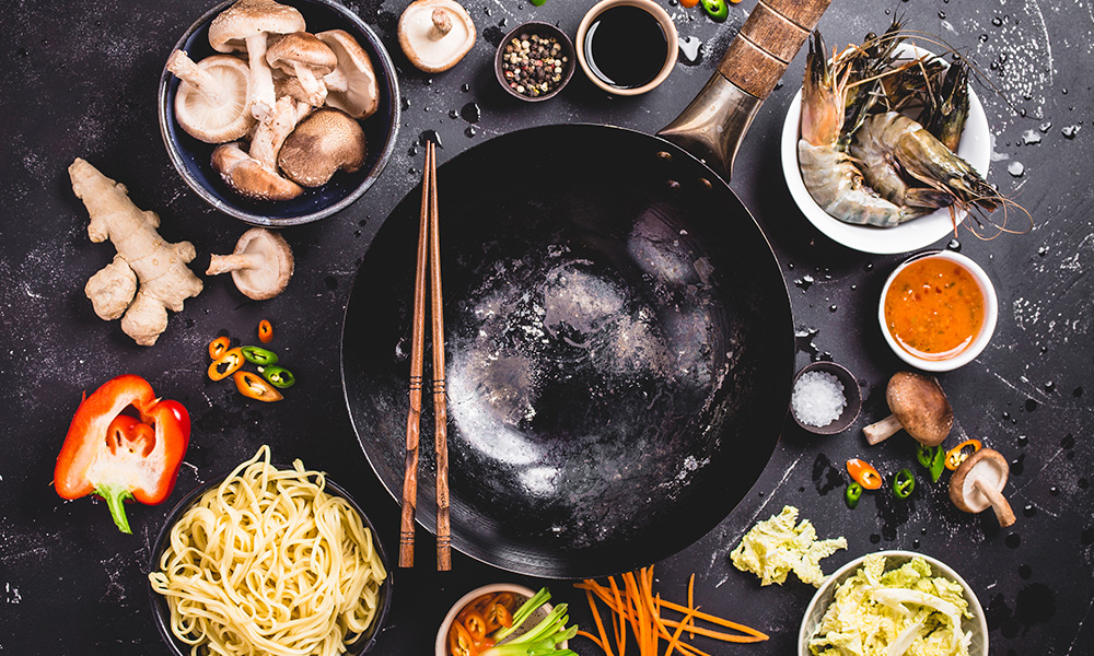 Wok used for Stir Fries common in Chinese cuisine and cooking