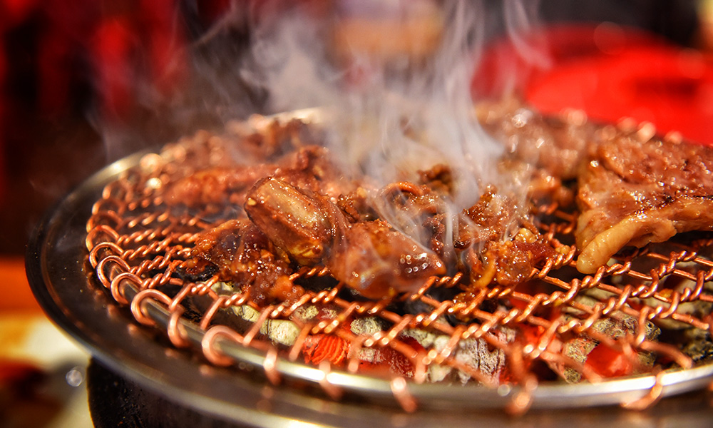 Beef Grilled on Korean BBQ