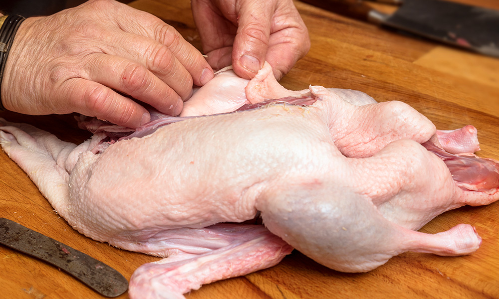 Removing Excess Skin & Fat from a Whole Duck