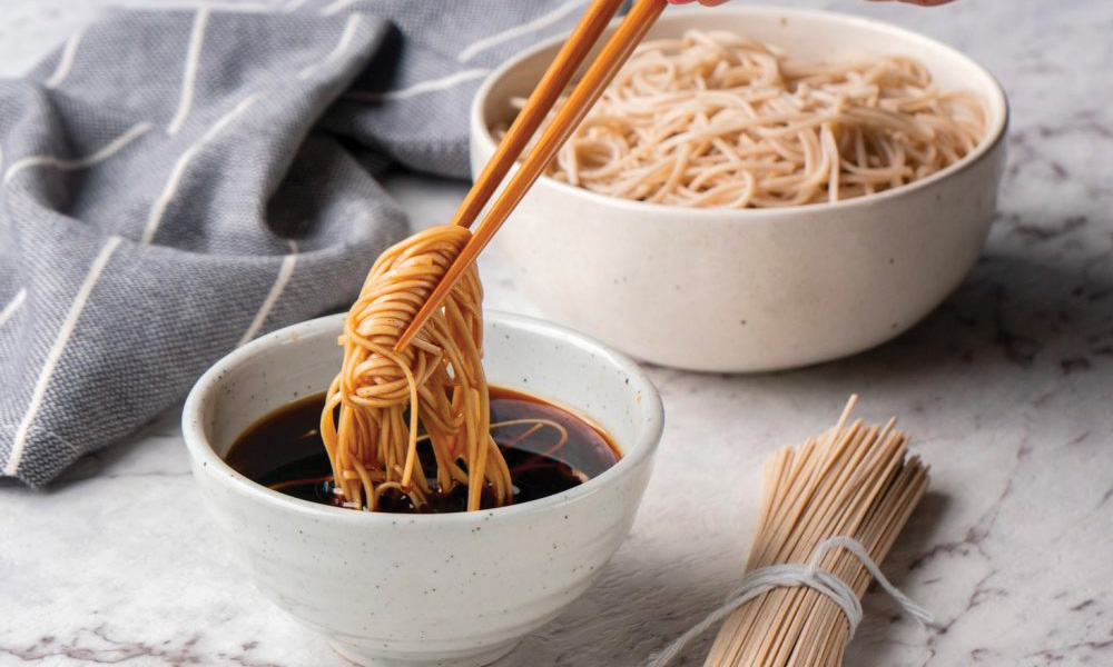 Zaru Soba, soba noodles dipped in Mentsuyu sauce