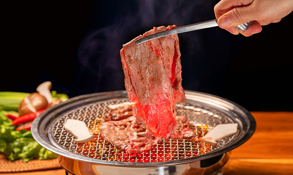 Thinly sliced rib eye steak roll for Korean BBQ
