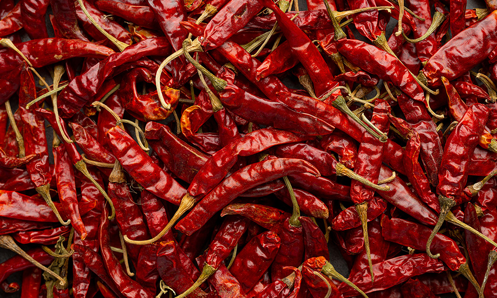 Large dried chilli peppers