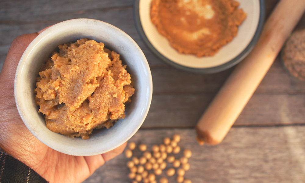 miso paste and soybeans