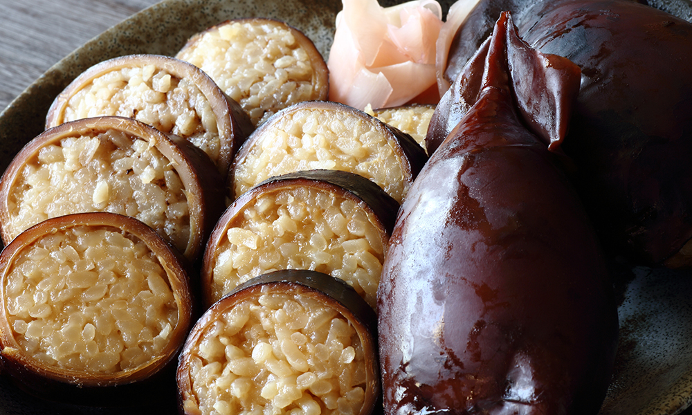 Stuffed squid with sticky rice