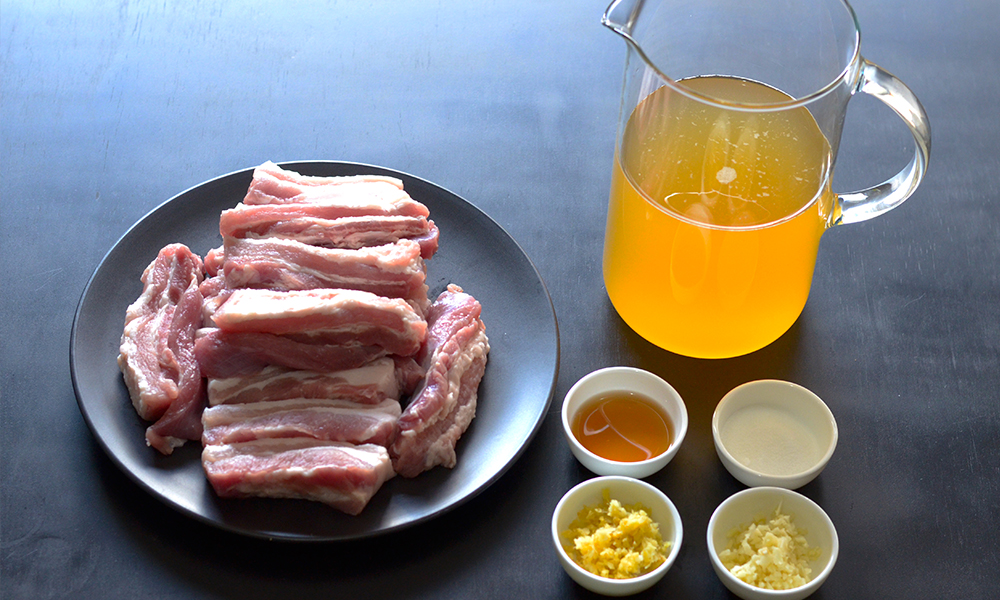 Slow cooker pork belly ingredients