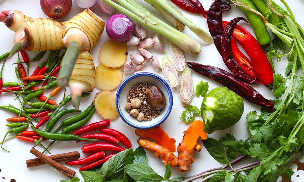 Thai curry ingredients