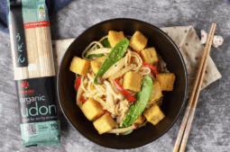 Stir Fried Udon with Miso Crispy Tofu & Veggies