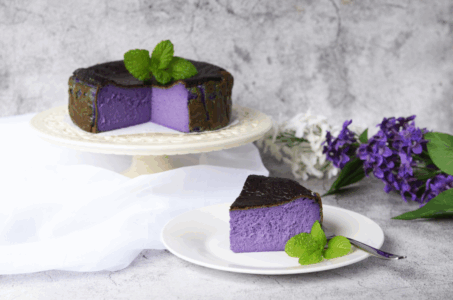 Ube Burnt Basque Cheesecake