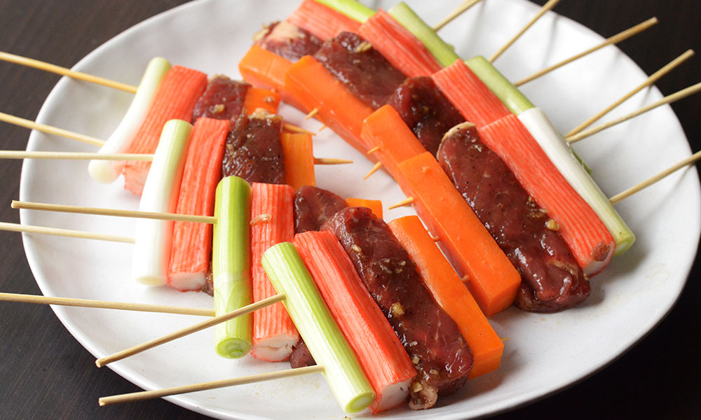 LNY Korean Sanjeok thread the skewers