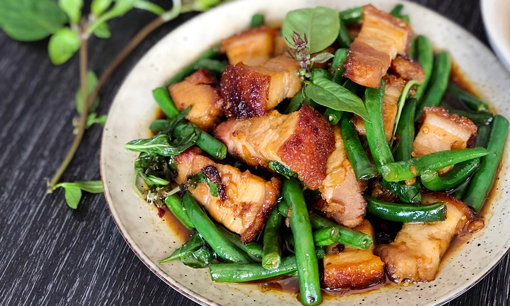 crispy pork with thai basil