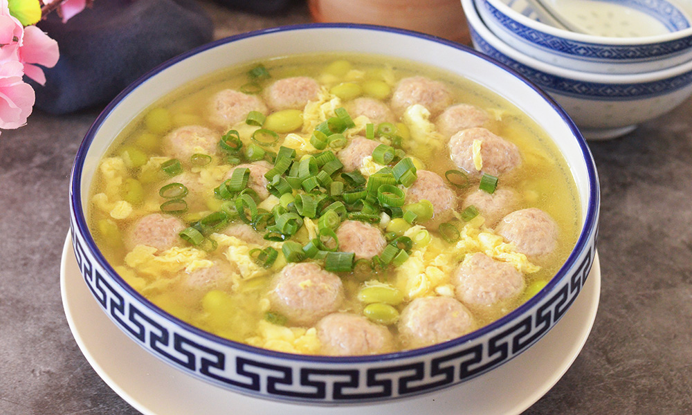 Anhui Edamame Meatball Soup