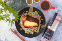 Miso Glazed White Fish with Soba
