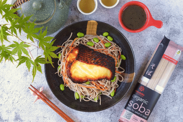 Miso Glazed White Fish with Soba