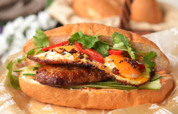 Chilli Oil Fried Eggs Banh Mi
