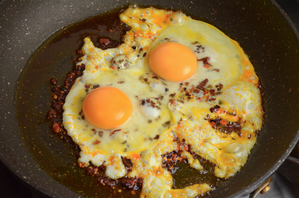 Chilli Oil Fried Eggs Banh Mi