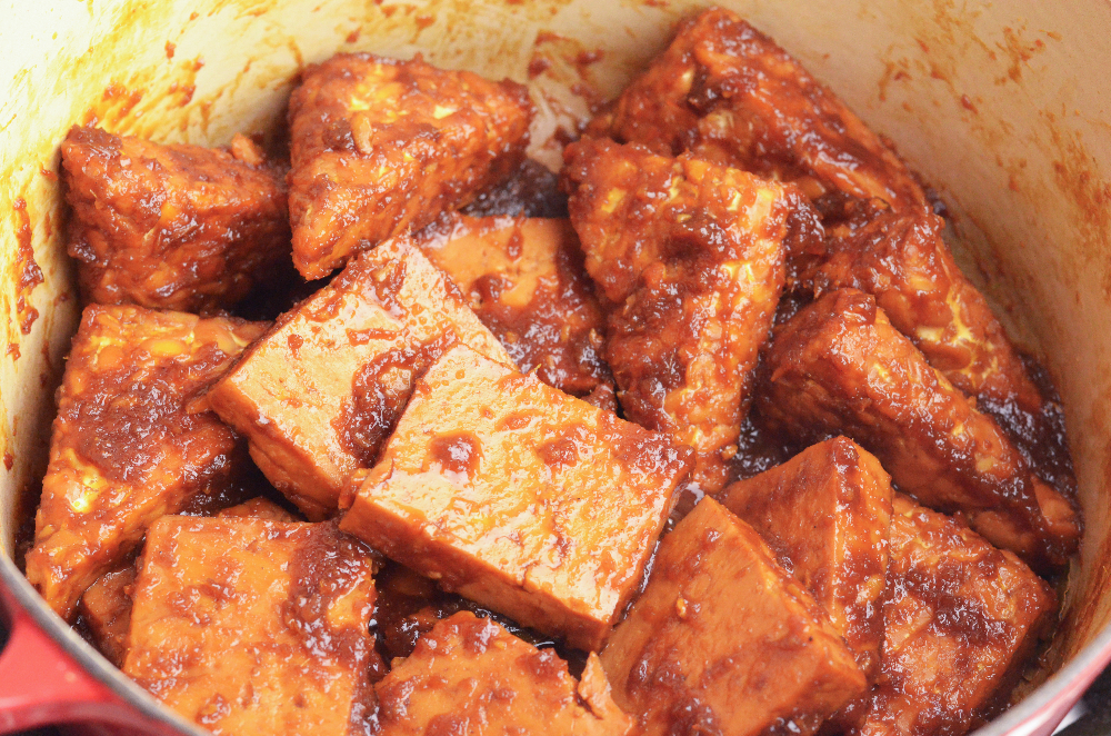 Braised Spiced Tofu &amp; Tempeh (Tahu Tempe Bacem)