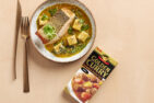 Roasted Salmon with tofu and spinach curry